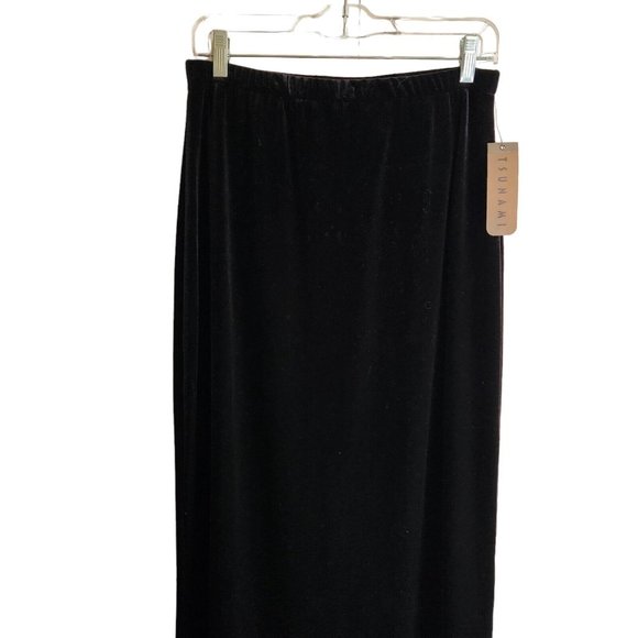 Vintage Evening Velvet Long Skirt Gothic Steampunk Black Size Large - Picture 2 of 9